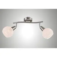Trango 2-vlams plafondlamp 1001-22SD *OLIVIA* incl. 2x 3-traps dimbare LED-lamp 3000K warm wit - plafondspot in RVS-look met designbril, woonkamerlamp, draaibare spots