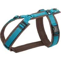 AnnyX hondentuig harnas Y model -Bruin Petrol Gevoerd Maat M - Geschikt voor borstomtrek 62 tot 74cm