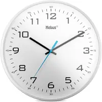 Mebus Analoge quartz wandklok, klassiek design, duidelijke, grote cijfers. Diameter: 30 cm / Kleur: Wit / Model: 16248
