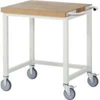 RAU Werkbank serie 8000, verrijdbaar, werkblad massief beukenhout, B 750 x D 700 x H 880 mm