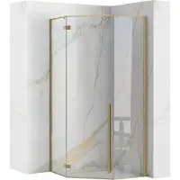 REA Diamond 90X90 - 200 Cm - Douchecabine - Vierkant - Geborsteld Goud