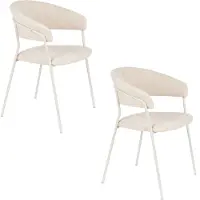Housecraft living Eetkamerstoel Kayasi set van 2 | metaal beige 51.5x79x59.5 cm eetkamerstoelen | NADUVI