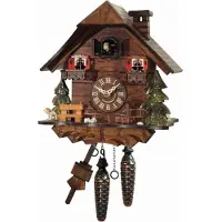 Engstler - 433_Q - Koekoeksklok - Kwarts - Notenhout - 25,5 cm