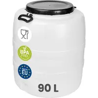 Garronda 90L Vat met wijde hals - Kuilvoer in vat – Bagagetrommel – Gistingsvat – Gistingscontainer – Voerton