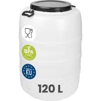 Garronda 120L Vat met wijde hals - Kuilvoer in vat – Bagagetrommel – Gistingsvat – Gistingscontainer – Voerton