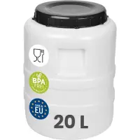 Garronda 20L Vat met wijde hals - Kuilvoer in vat – Bagagetrommel – Gistingsvat – Gistingscontainer – Voerton