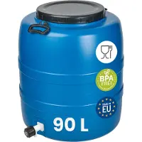 Garronda 90L Met Kraan – Vat met wijde hals - Kuilvoer in vat – Bagagetrommel – Gistingsvat – Gistingscontainer – Voerton