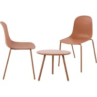CLP Mindin tuinset - voor de tuin - loungeset - Set van tafel Minot en 2 x stoel Hardin - UV-bestendig - Tuinmeubelen - terracotta