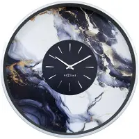 Nextime - 3539ZI - Wandklok - 48cm - zilver - Marble Duo