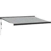 vidaXL Luifel uittrekbaar 4x3 m stof en aluminium antraciet en wit