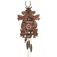 Engstler - 738/8_MT - Koekoeksklok - 8-daags kettinguurwerk - Notenhout - met muziek met dansend paar - 54 cm