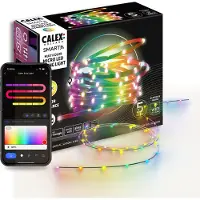 Calex Smart Micro LED Strip - 50 LEDs - Geschikt als Kerstverlichting - 5M - RGBIC - 16 Miljoen Kleuren - App Bedienbaar - Smart Lichtsnoer - Kerstverlichting