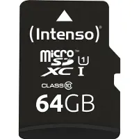 Intenso Premium microSDXC-kaart 64 GB Class 10, UHS-I Incl. SD-adapter