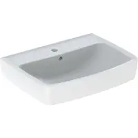 Geberit Bastia Wastafel Square - 60cm - kraangat - overloop - wit 502.923.00.1
