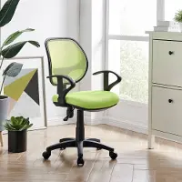 Idimex Kinderbureaustoel COOL in groen, comfortabele bekleding, ademende netbespanning, 5 dubbele wielen