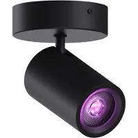 Calex Smart Plafondlamp - 1-Lichts - Slimme Opbouwspot - Rond - Zwart