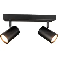 LEDVION - LED Plafondspot - Zwart 2-lichts - Dimbaar - GU10 - IP20 - kantelbaar