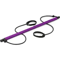 Hop-Sport Pilates Bar Set – Draagbare Pilates Oefenstok met Weerstandsbanden en Expanders voor Full-Body Workout, Krachttraining, Yoga, Stretching en Revalidatie Thuis (lila)