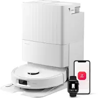 Roborock QV 35S Robotstofzuiger–10000 Pa zuigkracht– Dubbele anti-klitborstels– Slimme obstakelvermijding–Dubbele opklapbare– Draaiende dweilen– Automatisch dweilen–Zelfdrogend– Wit–Qrevo plus Upgrade