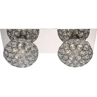 Globo Wandlamp 2-vlam Woonkamerlamp Kristallen lichtbollen chroom, helder, 2x G9 fitting, LxBxH 29x11x12 cm