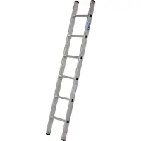 Krause Sibilo enkele ladder, 1-delig, 6 sporten, tot 150 kg, voetdoppen, B 360 x D 60 x H 1850 mm, aluminium