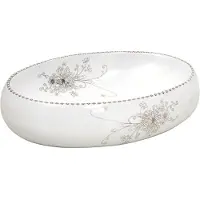 vidaXL Opzetwasbak ovaal 59x40x15 cm keramiek wit