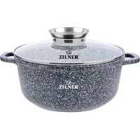 Zilner RVS Pan met Deksel - 22cm, 4.5L - Inductie Geschikt