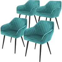 ML-Design Set van 4 eetkamerstoelen Amino velvet | fluweel turquoise 60x80x63 cm eetkamerstoelen | NADUVI