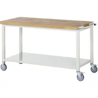 RAU Werkbank serie 8000, verrijdbaar, plaatstalen legbord, B 1500 x D 700 x H 880 mm
