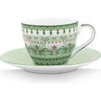 Pip studio Espressokop & Schotel Lily & Lotus Moon Delight Light Green 120 ml