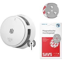 SAVS S10-W Draadloos koppelbare rookmelder - Met magneet montage - LinkSmart - 10 jaar batterij - Optioneel WiFi - Infrarood sensor - Koppelbaar brandalarm zonder boren
