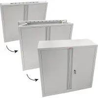 Phoenix Stalen kast SCF0891GGK, opvouwbaar, 1 plank, sleutelslot, B 915 x D 370 x H 830 mm, staal, lichtgrijs RAL 7035