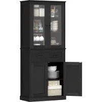 HOMCOM Buffetkast keuken met lade - Keukenkast - Opbergkast - Dressoir - Keukenbuffetkast van MDF - Zwart