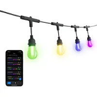 LEDVION - Smart Lichtsnoer Buiten 7M - 10 RGBIC LED Lampen - 2700K-6500K - RGB - App-Bestuurbaar - Tuinverlichting