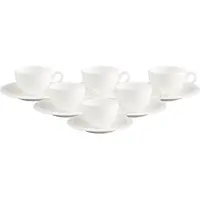 Villeroy & Boch Kaffeetassen mit Untertassen White Pearl 120 ml Set van 6