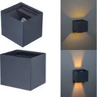 Trango IP44 Up & Down Wandspot 8015-01A incl. 1x 3,5 Watt G9 LED-lamp *FLEX* in antraciet mat Hoekig met instelbare stralingshoek voor binnen- en buitenarmatuur, buitenspot, wandlamp