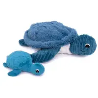 Les Deglingos Ptipotos Savenou Mama & Baby Schildpad Knuffel | Blauw