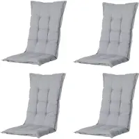 Madison tuinkussens hoge rug panama light grey 123x50 - 4 stuks