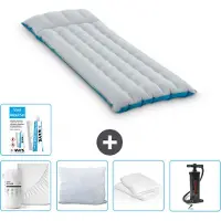 Intex Campingmat - 1-Persoons - 67 x 184 x 17 cm - Blauw - Inclusief Hoeslaken - Kussen - Pomp - Reparatieset en Kussenbeschermer