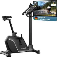 Skandika Ergometer Cykling P10 - Hometrainer met 32 weerstandsniveaus, magneetrem, tot 135 kg en 200 cm, LCD-display, 13 programma's, Bluetooth, app-connectiviteit, Kinomap | Fitnessbike voor thuis