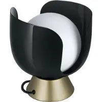Osram Decor Corolle tafellamp, E14, metaal en glas, stoffen kabel, verwisselbare lampen, retro-stijl, zwart