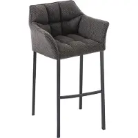 CLP Barkruk Damaso B - bekleding: stof, kleur: zwart - frame: 4 poten, kleur: ivoorwit