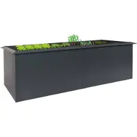 Mendler Verhoogd plantenbak van metaal, antracietkleur, 78x250x90 cm, 65 kg