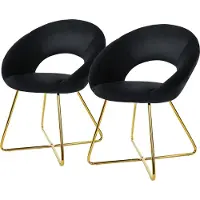 ML-Design Set van 2 eetkamerstoelen Erna velvet | fluweel zwart 64x77x53 cm eetkamerstoelen | NADUVI