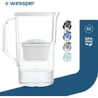 Wessper D1 massief waterfilter, 2,8 liter, met AquaMax filter, in de kleur wit
