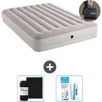 Intex Luchtbed - 2-Persoons - 152 x 203 x 30 cm - Grijs - Inclusief pomp - Hoeslaken en Reparatieset