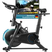 Skandika Spinning Bike Falk P8-HM - Hometrainer fiets, traploze magneetrem, stalen frame, LCD-display, Bluetooth Kinomap app compatibel, tot 125 kg | Speedbike, ergometer fiets voor thuis