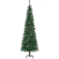 HOMCOM Kerstboom Kunststof, Metaal 54L x 54B x 195H cm Groen