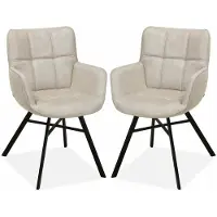 MX Sofa Eetkamerstoel Marcon - Sand (set van 2 stuks)