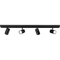LEDVION LED Plafondspot Zwart 4-lichts Rechthoek GU10 3W koud wit